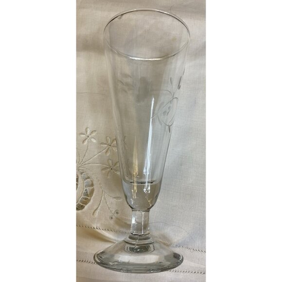 Vintage Princess House Heritage Etched Parfait Glasses Pilsner Flutes Set of 4 - Picture 4 of 9
